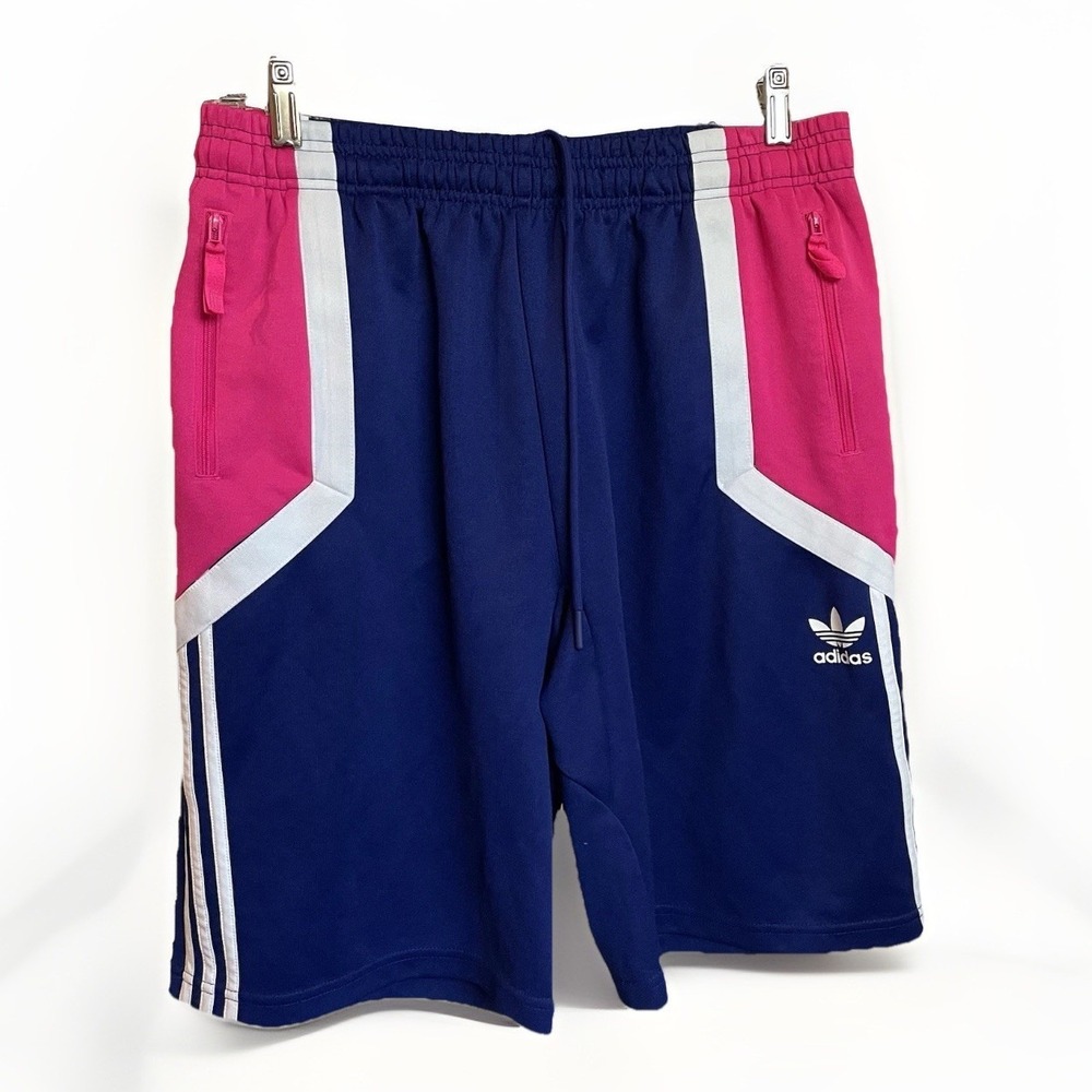 Adidas Originals Nova Shorts Mens Large Blue Pink White 2018 Athletic Gym Sport